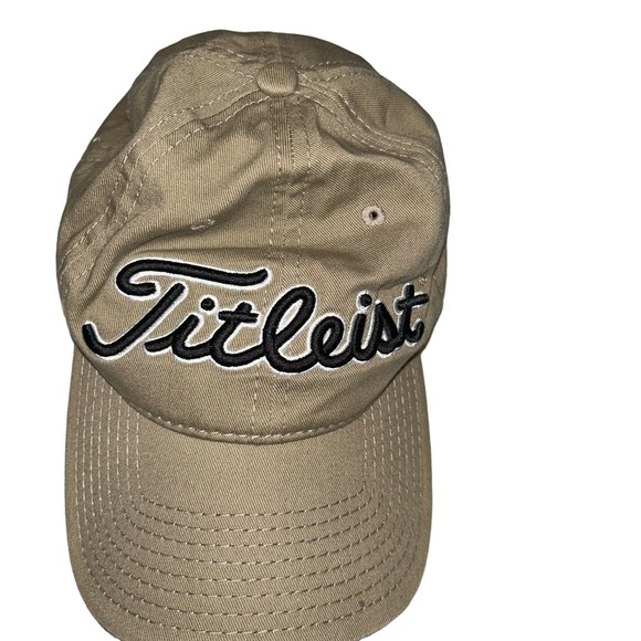 Titleist footjoy pro v1 FJ khaki adjustable tan gold hat cap - Picture 1 of 5